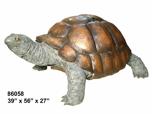 Bronze Standing Tortoise Turtle Fountain